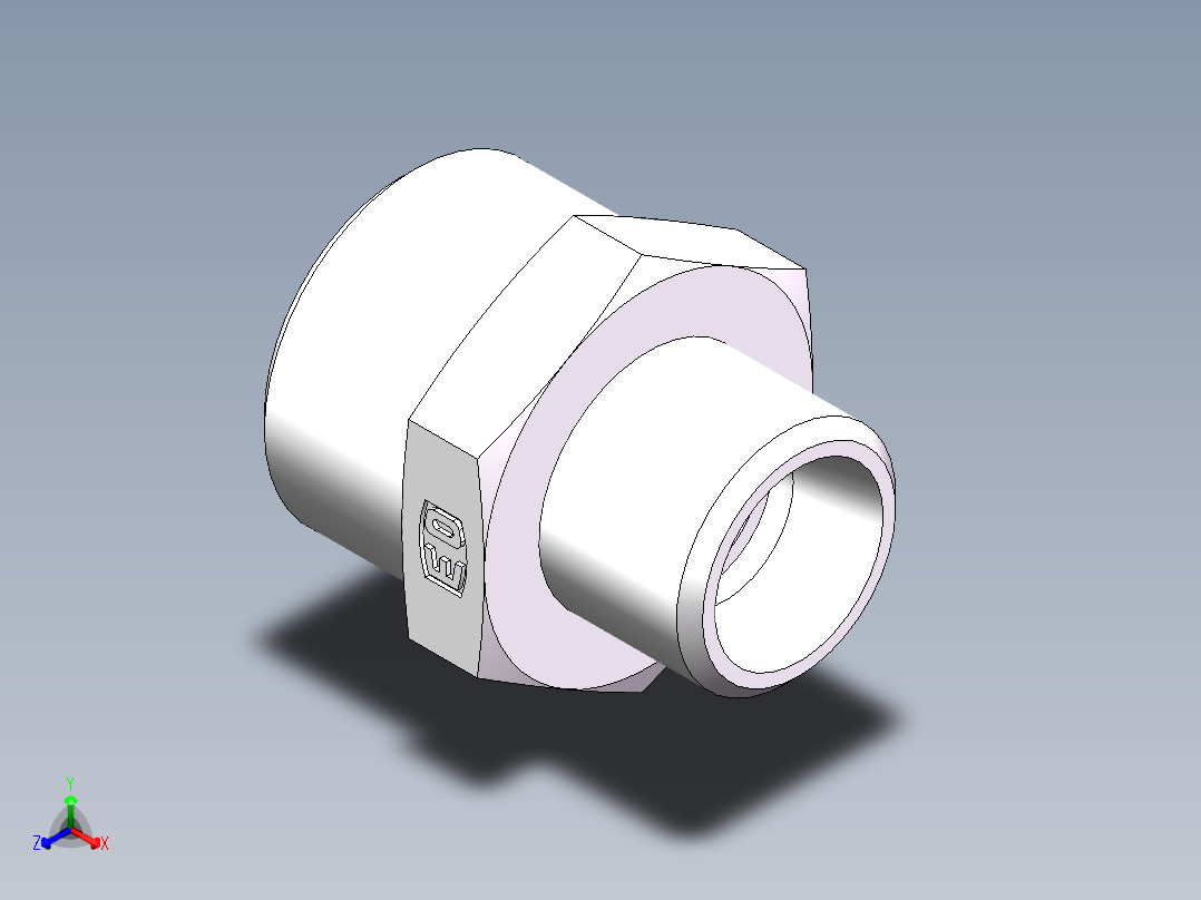 直通变径-GR、1C-16-22正等轴测图