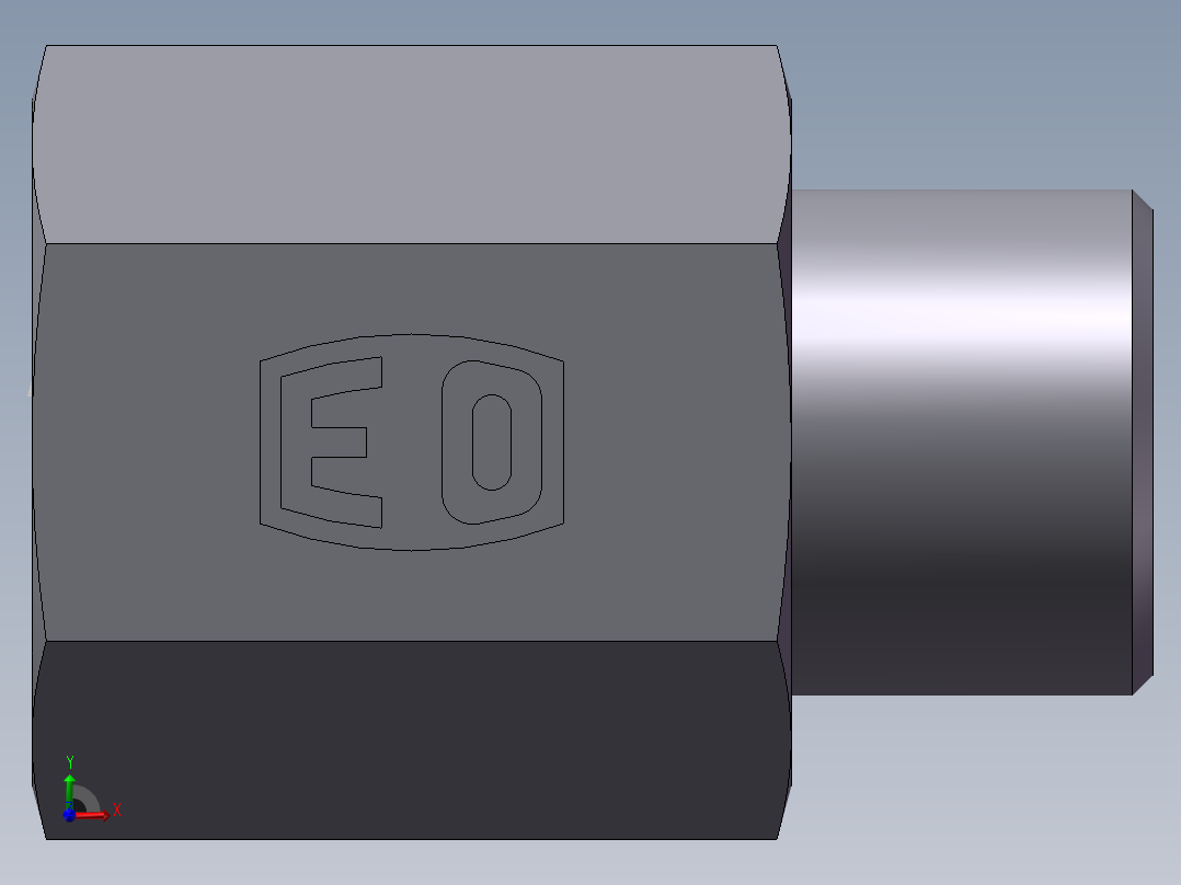 直通内螺纹接头、5CB-14-04前视图