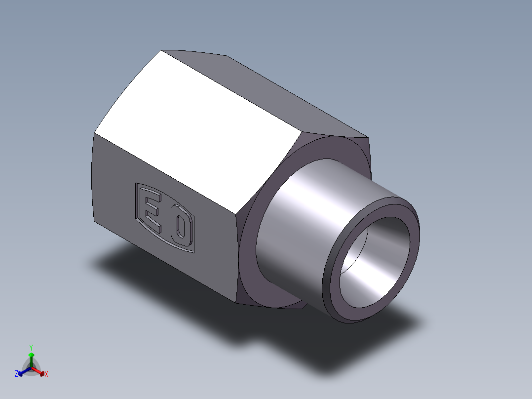 直通内螺纹接头、5CB-14-04正等轴测图