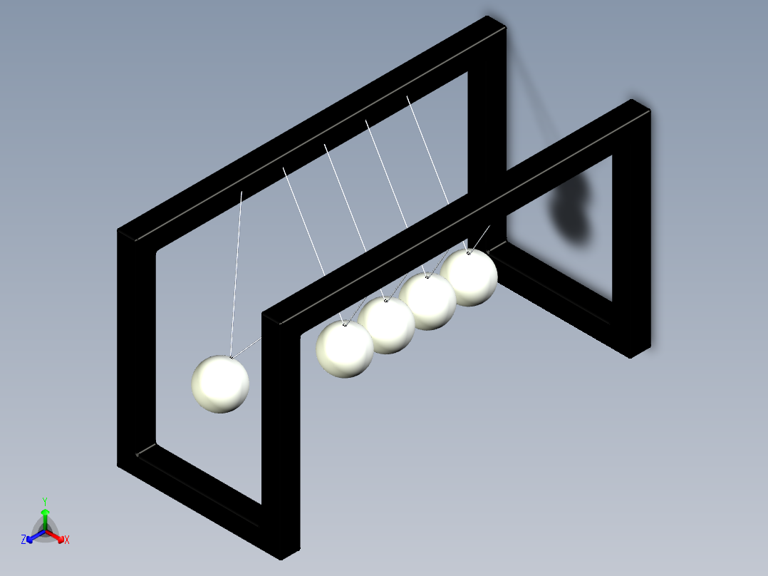 牛顿摆正等轴测图