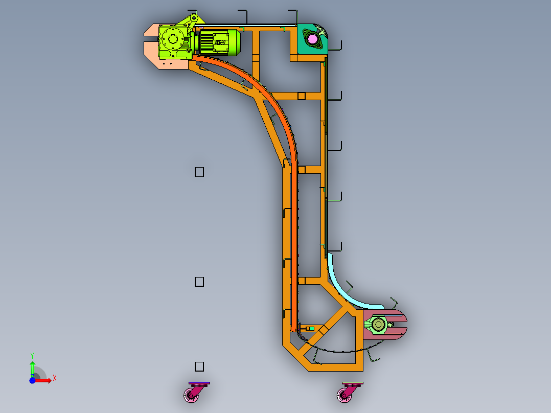 物品连续垂直输送机前视图