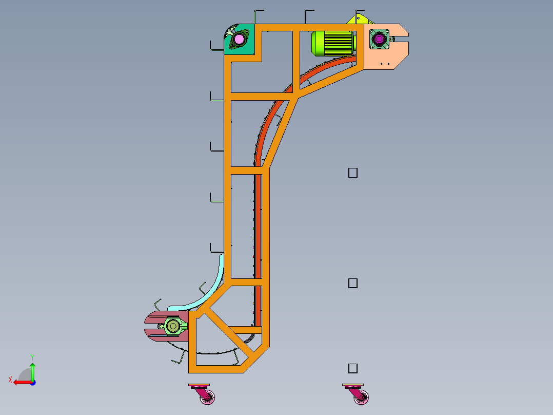 物品连续垂直输送机后视图