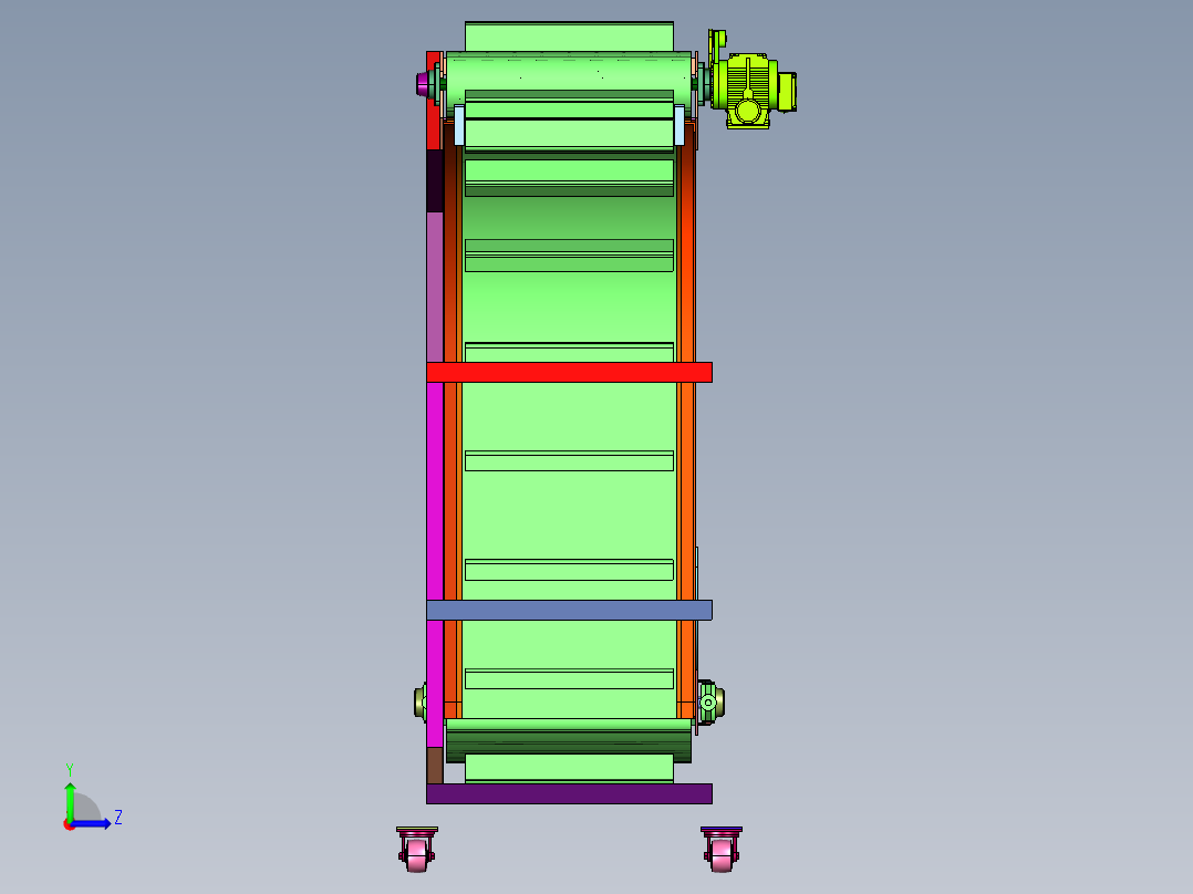 物品连续垂直输送机左视图