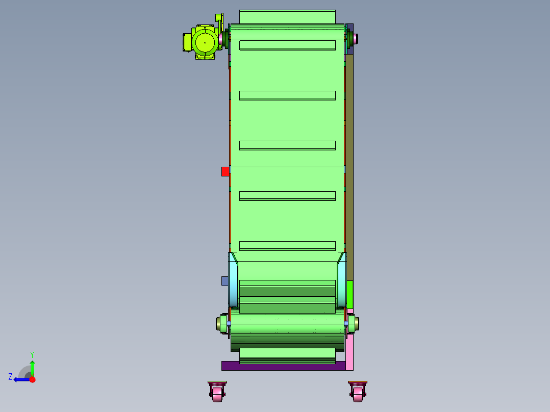 物品连续垂直输送机右视图