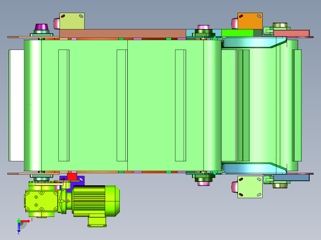 物品连续垂直输送机俯视图