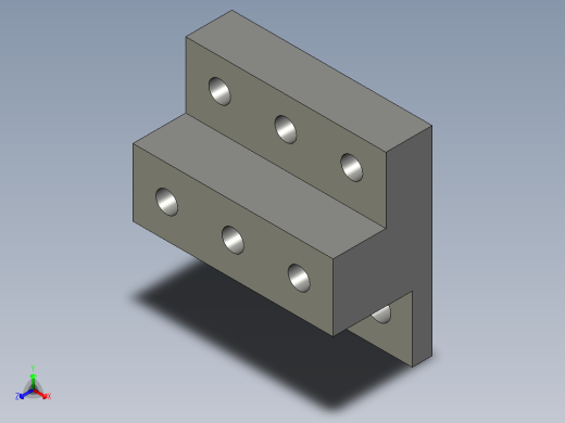 电控柜-198H000453六位接地铜块正等轴测缩略图