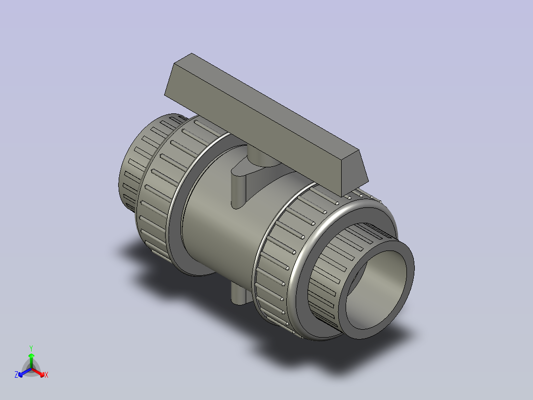 DN32球阀正等轴测图