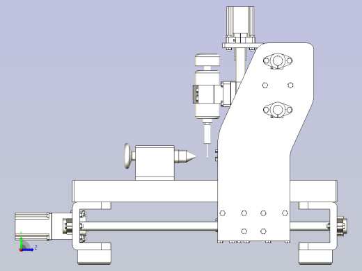 4轴铣床3D图纸模型左视缩略图