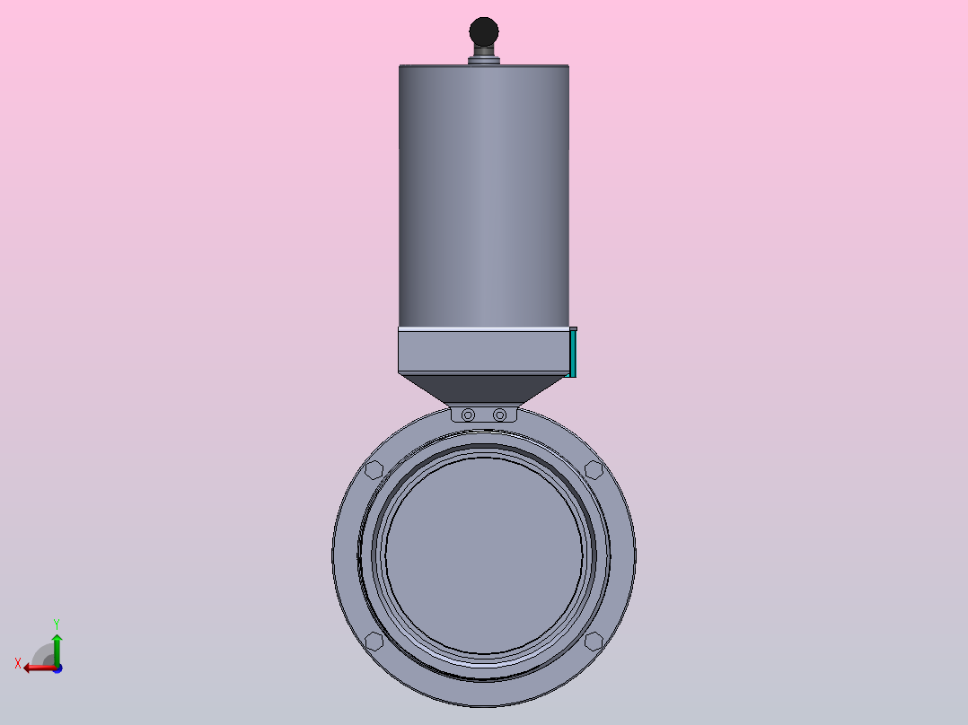 DDQX-03螺纹式气动蝶阀[DDQX-03-DN125]左视图