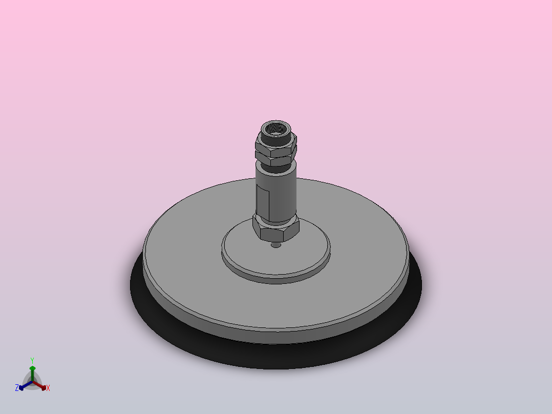 PUTKB(φ200)摇摆型真空吸盘[PUTKB-200-N]正等轴测图