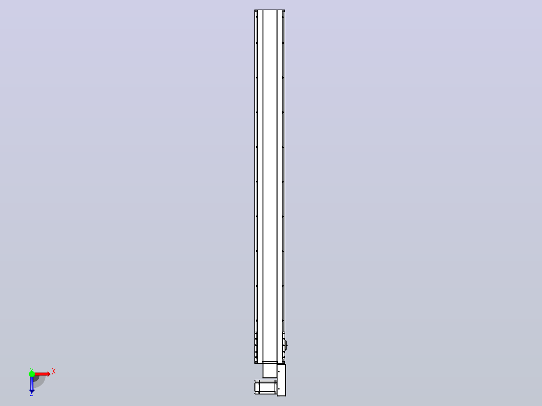 皮带直线轴半封闭可选导轨TPA-HNB-175D-140-L1750-MR-C-P75-N3俯视图