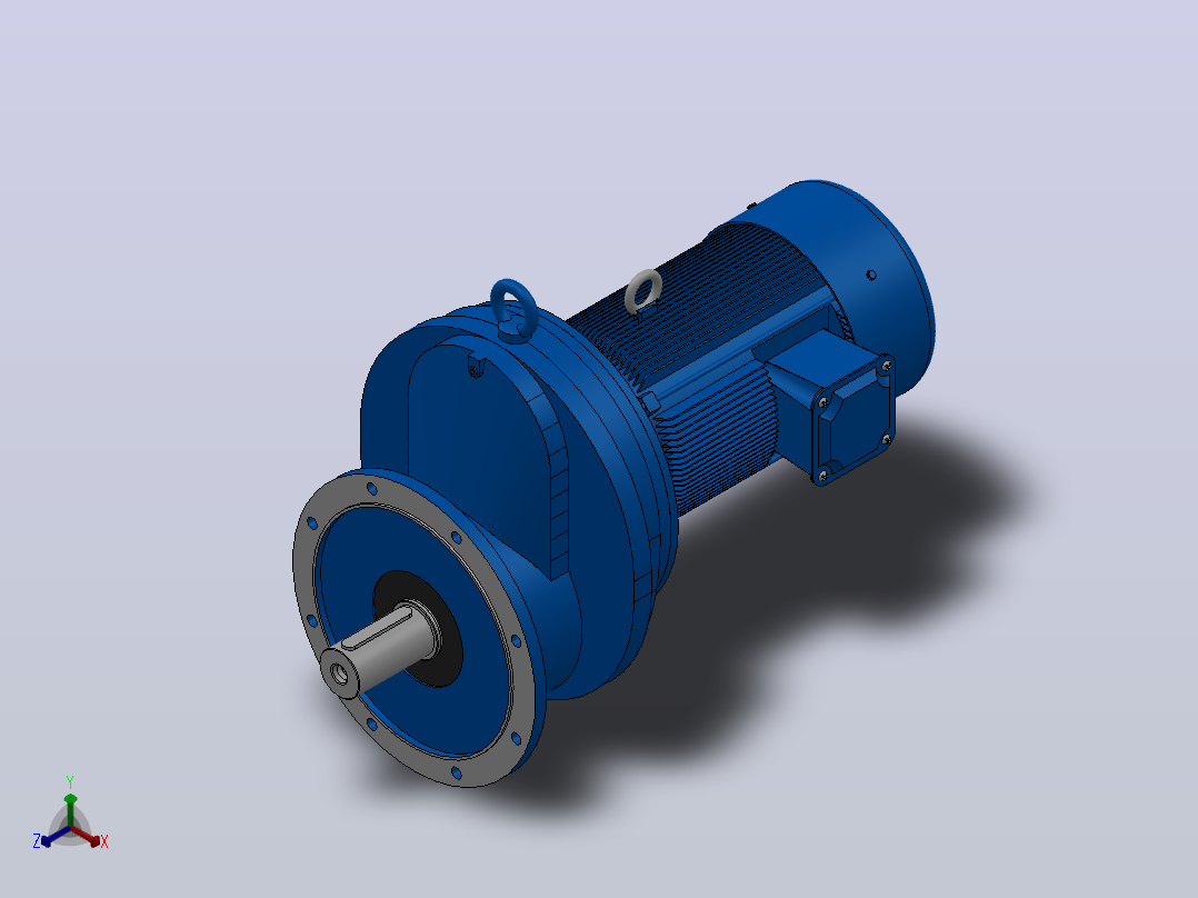 RXF157法兰轴伸式安装斜齿轮减速机RX157-Y18.5-4P-180M-M1-0°-Φ550主视图
