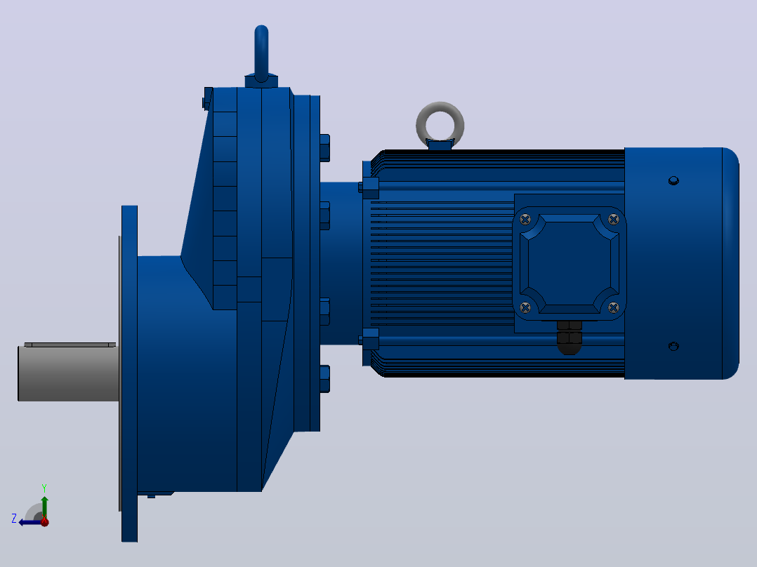 RXF157法兰轴伸式安装斜齿轮减速机RX157-Y18.5-4P-180M-M1-0°-Φ550右视图