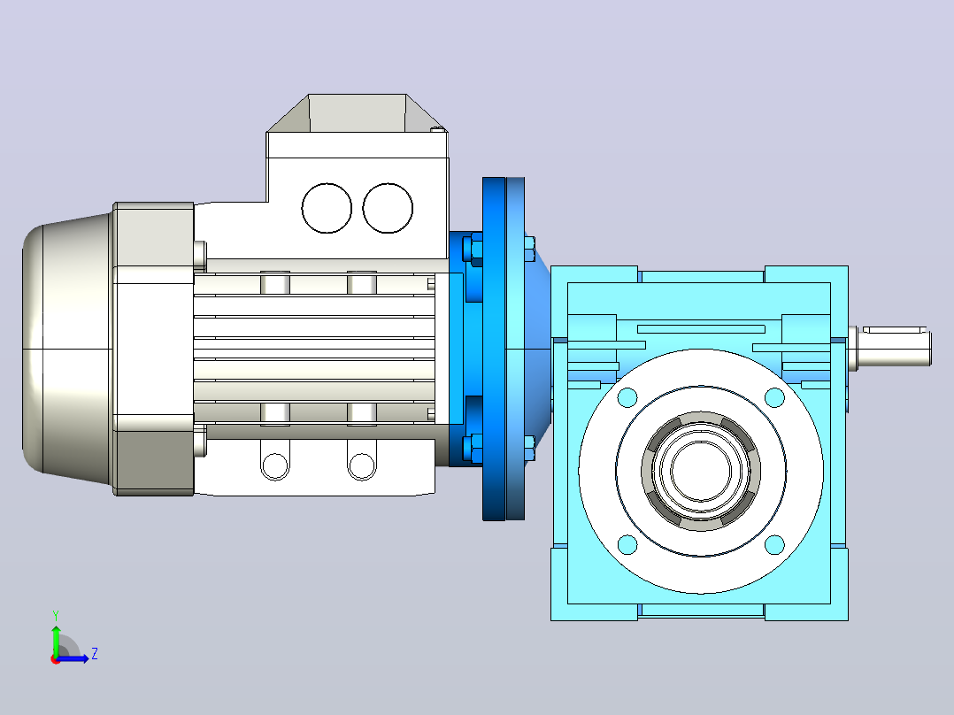 NMRV050蜗轮蜗杆减速机[RV50-E-100-0.18kW-DZ1]左视图