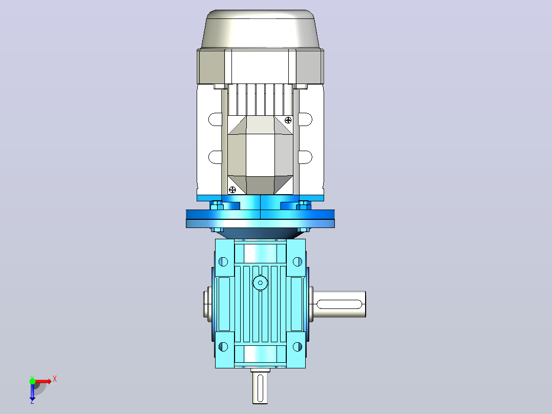 NMRV050蜗轮蜗杆减速机[RV50-E-100-0.18kW-DZ1]俯视图