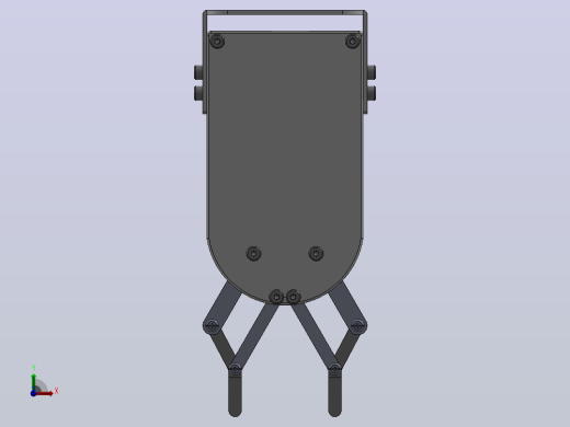 四杆机构夹爪3D图纸+Solidworks设计前视缩略图