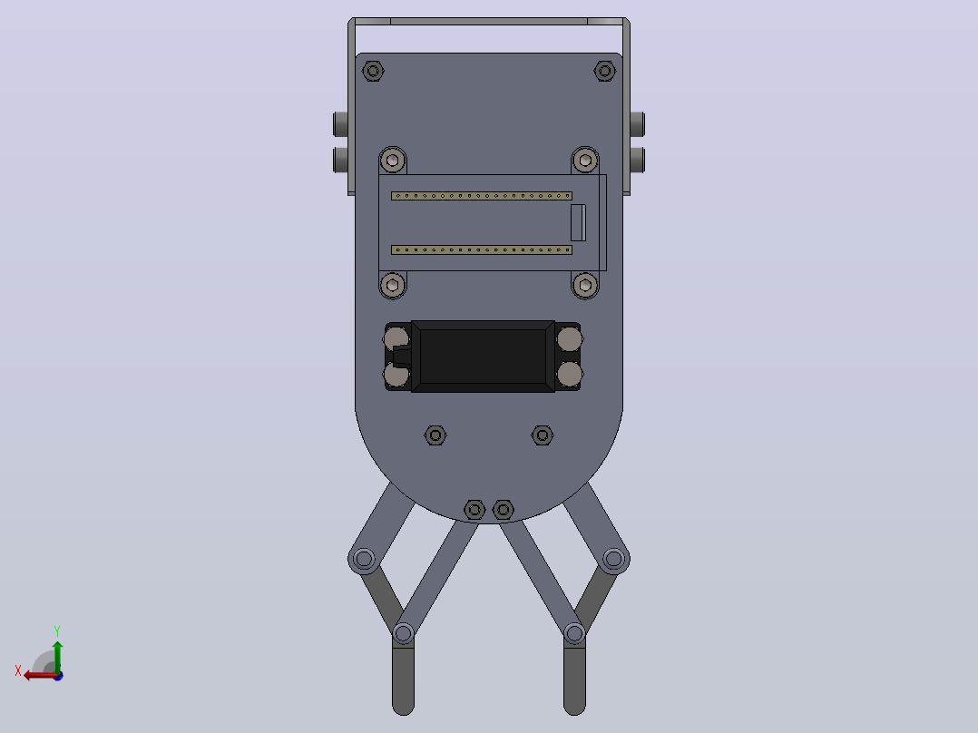 四杆机构夹爪3D图纸+Solidworks设计后视图