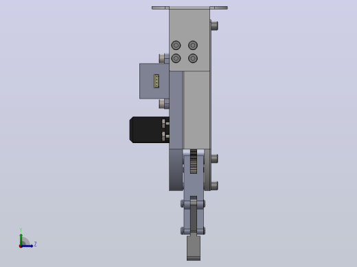 四杆机构夹爪3D图纸+Solidworks设计左视缩略图