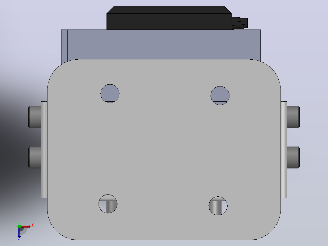 四杆机构夹爪3D图纸+Solidworks设计俯视图