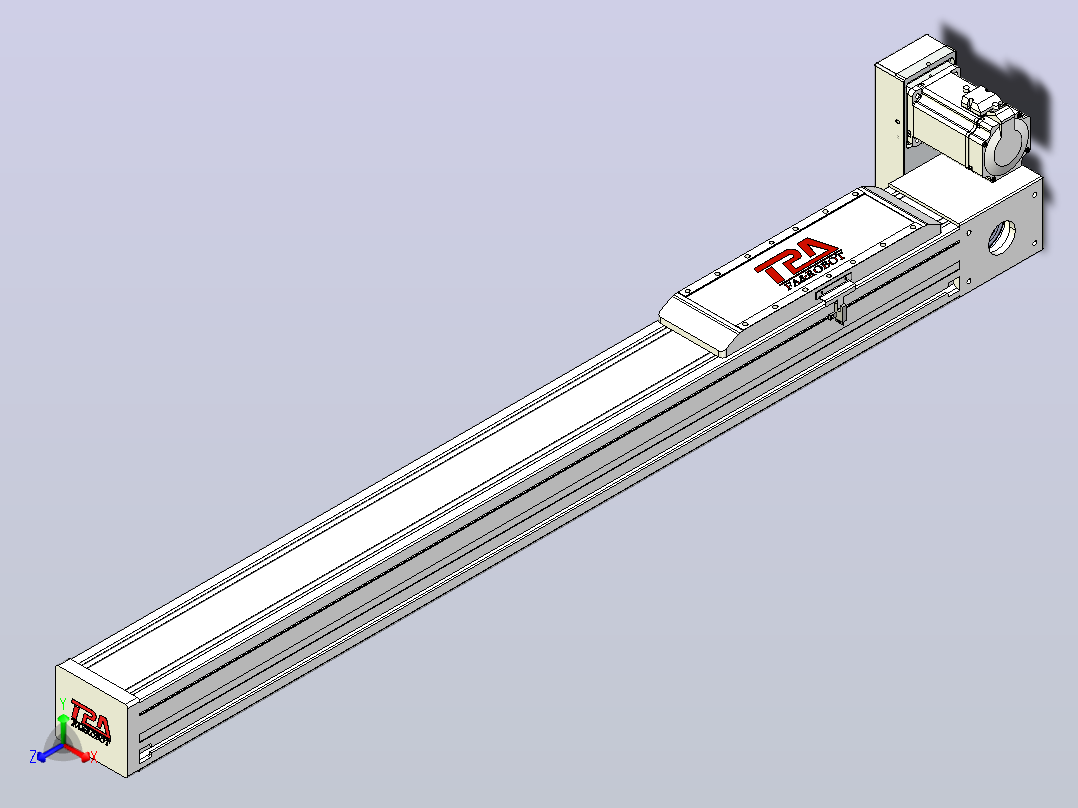 伺服电机集成皮带传动直线执行器TPA-OCB-120-224-L850-RU-P75-N3主视图