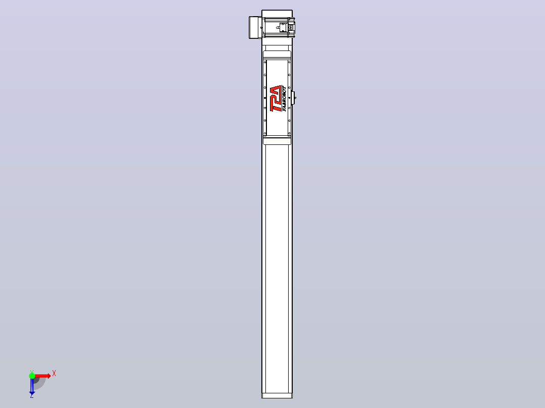 伺服电机集成皮带传动直线执行器TPA-OCB-120-224-L850-RU-P75-N3俯视图