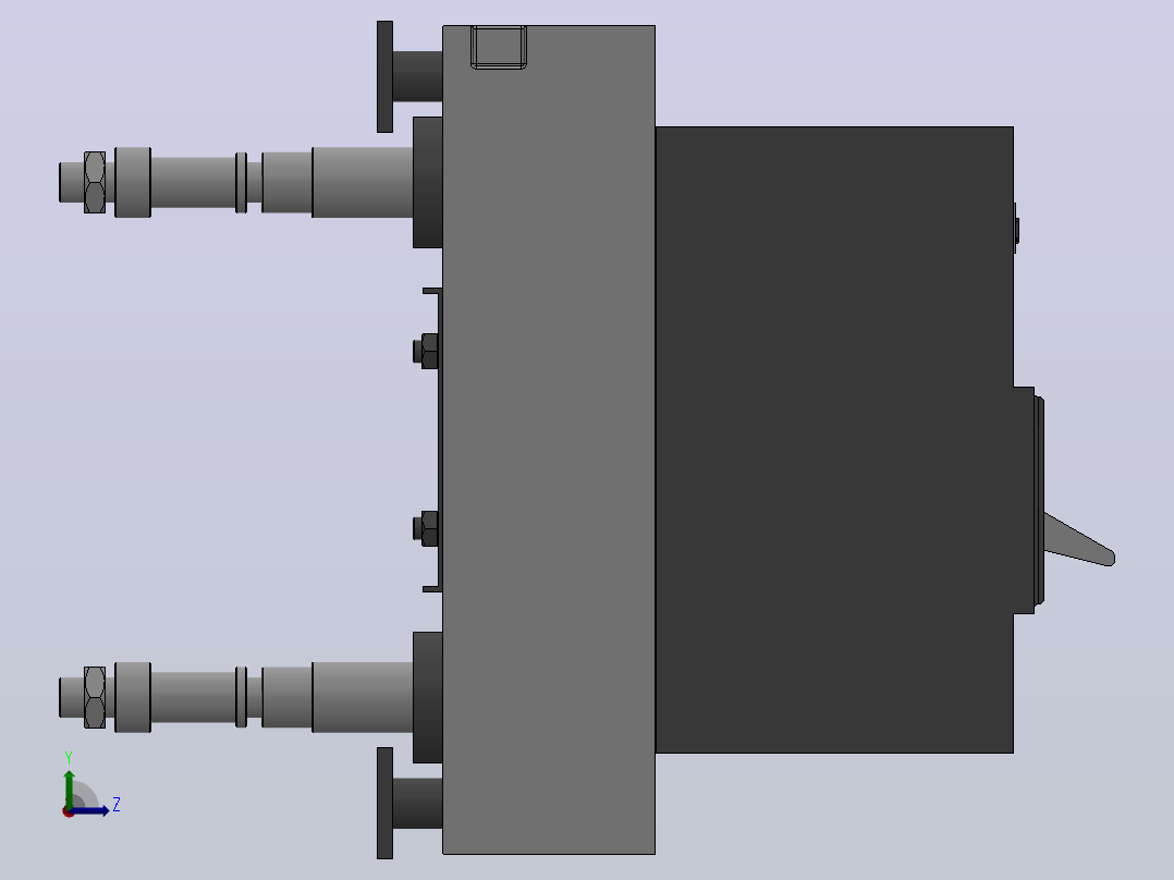 板后螺杆连接（热磁式）3级[HM3B-63╱3级-插入式、板后螺杆连接（热磁式）]左视图