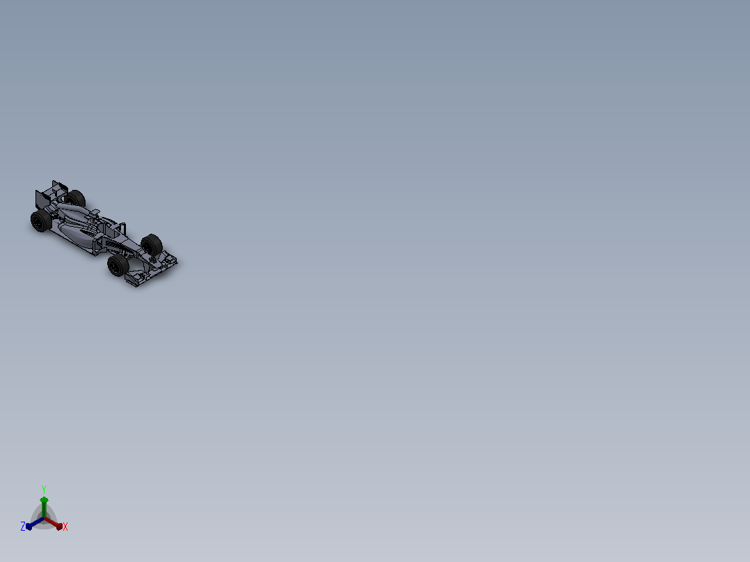 一级方程式（F1）赛车简易模型3D图纸 Solidworks设计主视图