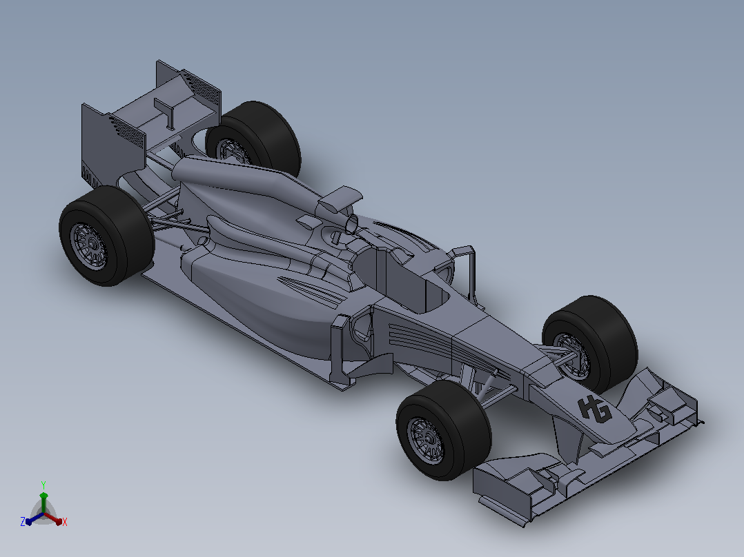 一级方程式（F1）赛车简易模型3D图纸 Solidworks设计正等轴测图