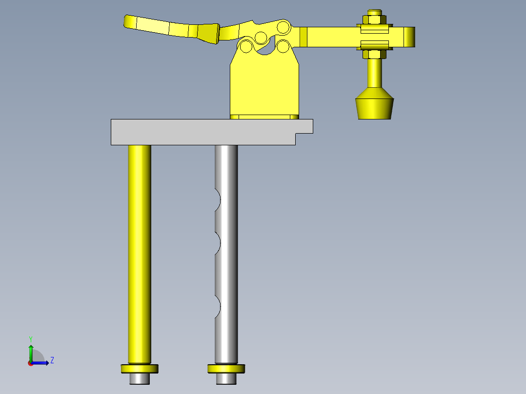 快速切换不同工件高度的机构左视图