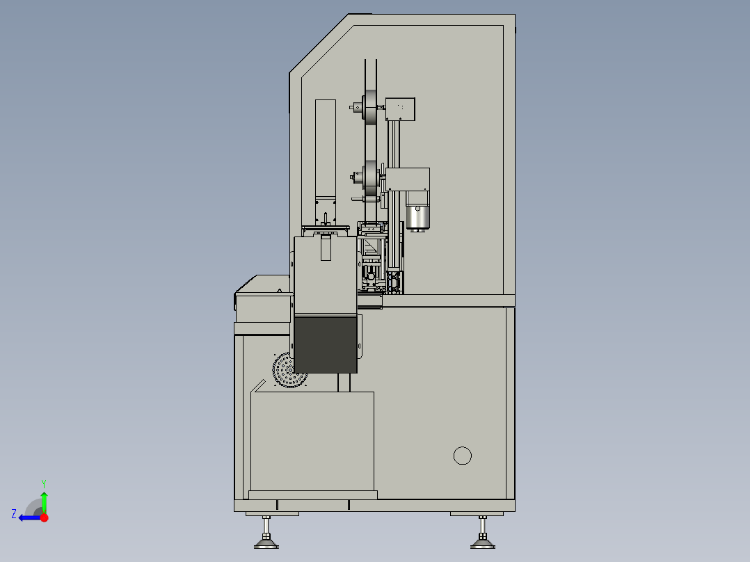 银行卡开槽植芯片机3D模型右视图