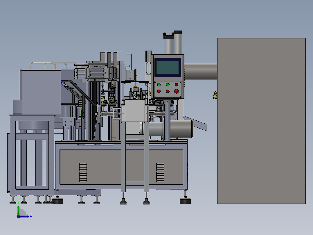 ZDH-ZUZ-019 非标自动化转盘式铜片组装机 3D模型左视图