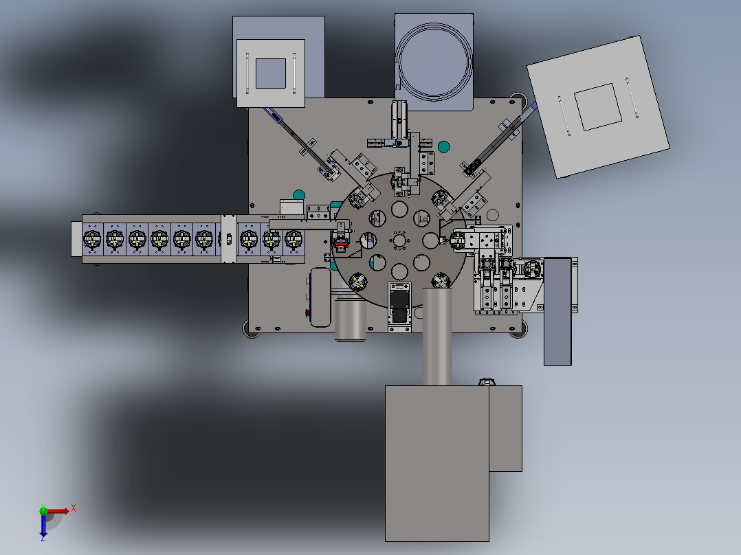 ZDH-ZUZ-019 非标自动化转盘式铜片组装机 3D模型俯视图