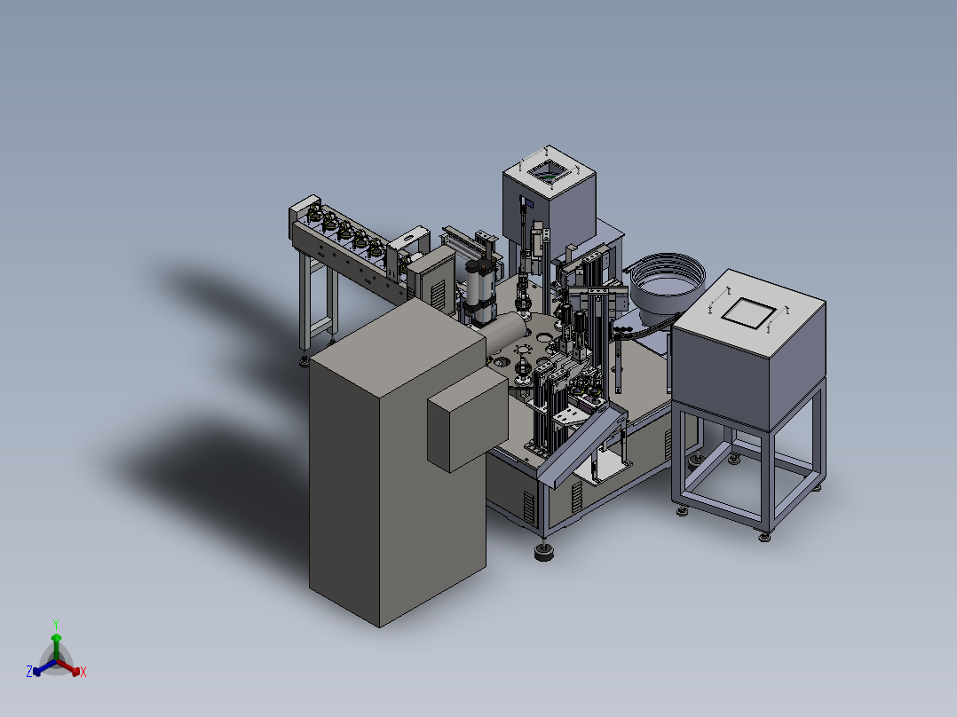 ZDH-ZUZ-019 非标自动化转盘式铜片组装机 3D模型正等轴测图