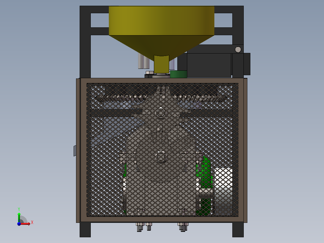 红枣去核机3d图纸+说明+仿真 SW非标设计 全自动红枣去核机3d模型前视图