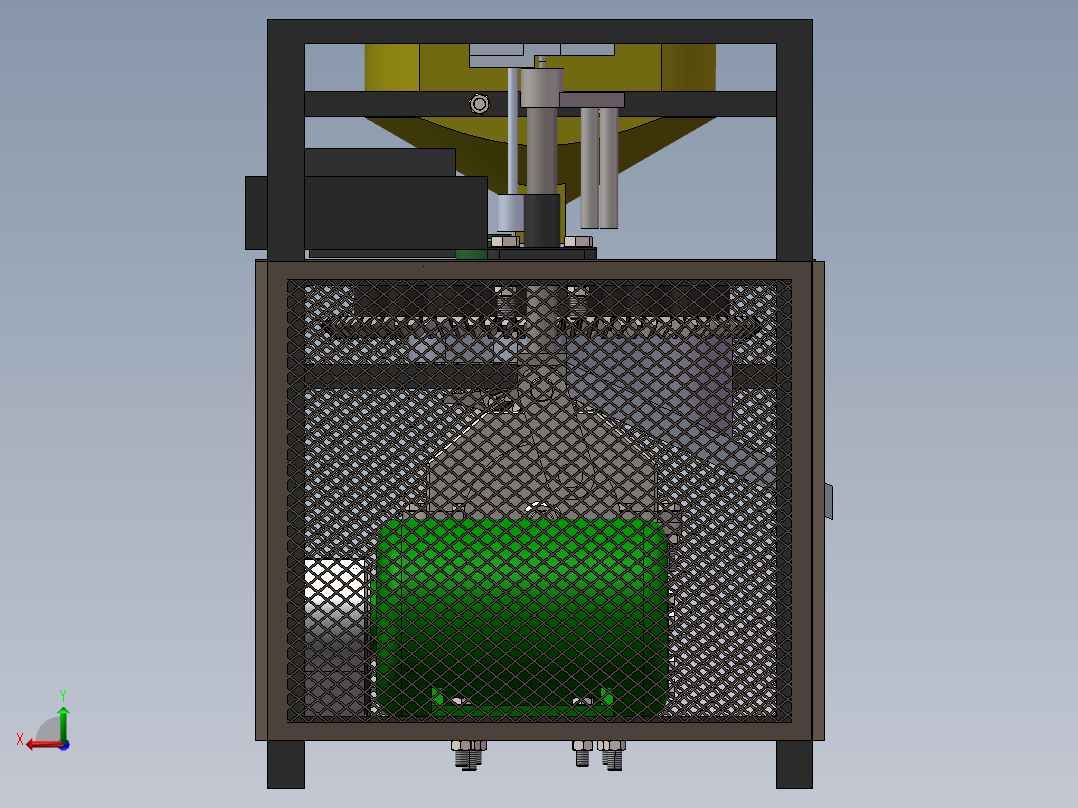 红枣去核机3d图纸+说明+仿真 SW非标设计 全自动红枣去核机3d模型后视图
