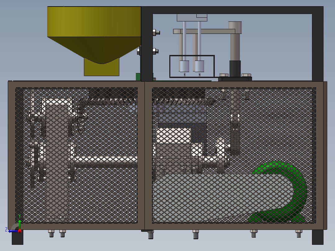 红枣去核机3d图纸+说明+仿真 SW非标设计 全自动红枣去核机3d模型右视图