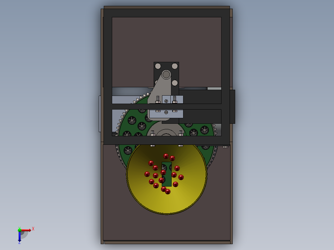 红枣去核机3d图纸+说明+仿真 SW非标设计 全自动红枣去核机3d模型俯视图