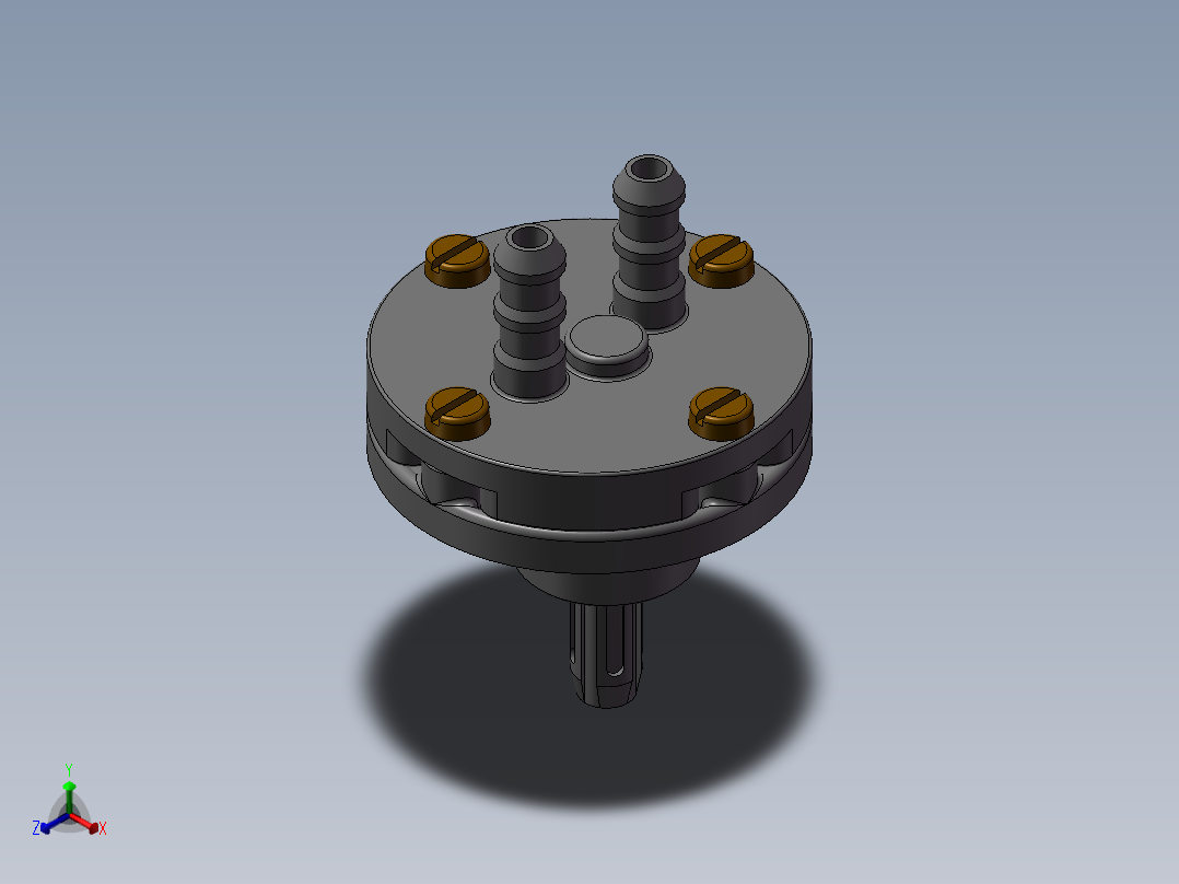 精巧内齿轮泵图纸正等轴测图