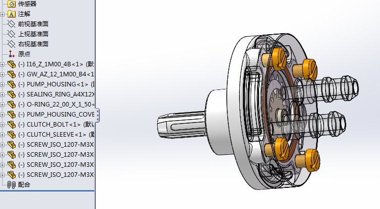 精巧内齿轮泵图纸