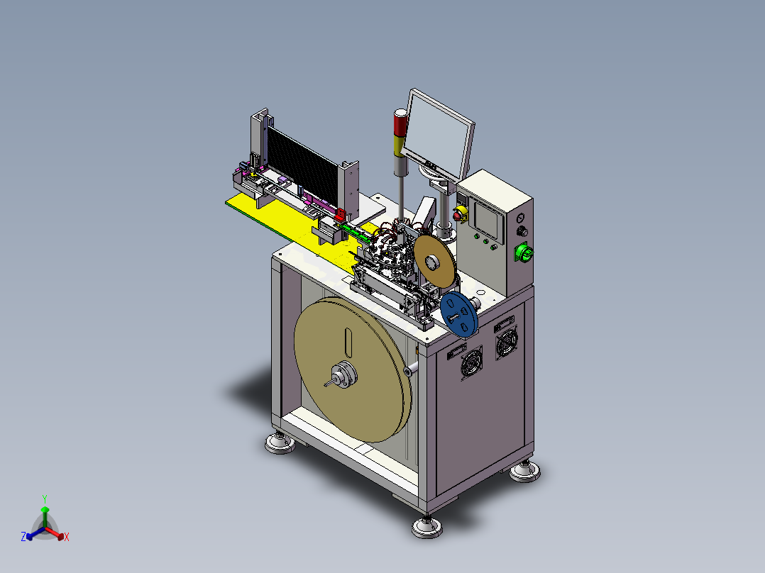 B1_SMD管装上料电子元器件编带包装机正等轴测图