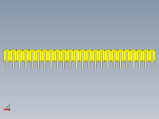 彩色公排针 100mil 2.54mm 系列-DS1022_yellow_2x24p_100mil_TypeD_rev1.0后视缩略图