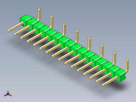 彩色公排针 100mil 2.54mm 系列-DS1022_green_16p_100mil_Type_SMT_R2_rev1.0