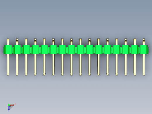 彩色公排针 100mil 2.54mm 系列-DS1022_green_16p_100mil_Type_SMT_R2_rev1.0俯视缩略图