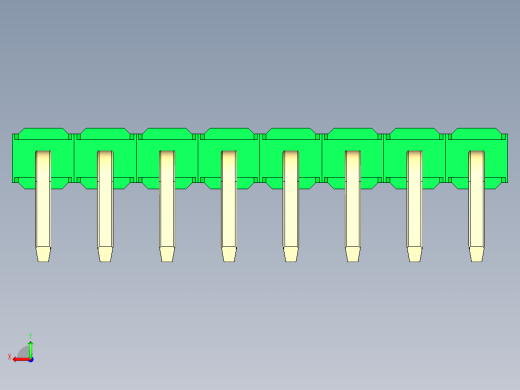 彩色公排针 100mil 2.54mm 系列-DS1022_green_1x08p_100mil_TypeD_rev1.0后视缩略图