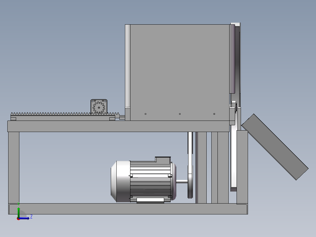 冻肉切片机的设计含三维SW模型+图纸+说明书左视图