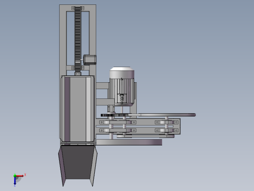 冻肉切片机的设计含三维SW模型+图纸+说明书俯视缩略图