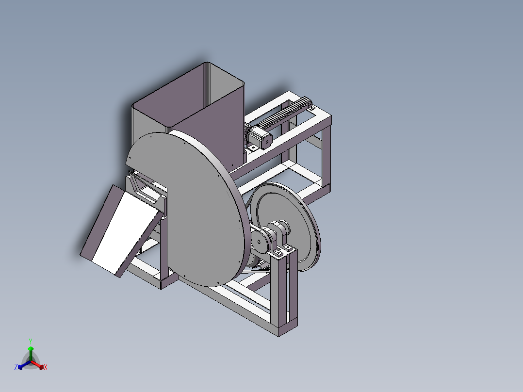 冻肉切片机的设计含三维SW模型+图纸+说明书正等轴测图