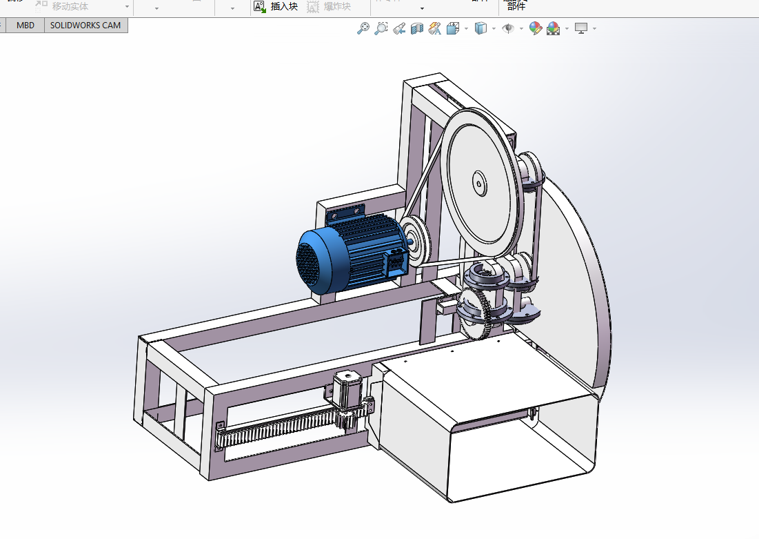 冻肉切片机的设计含三维SW模型+图纸+说明书