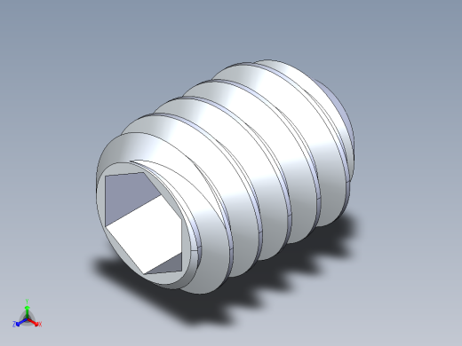 UNC 平头紧定螺钉-UNC SET SCREW 10-24 x0.250.STEP正等轴测缩略图