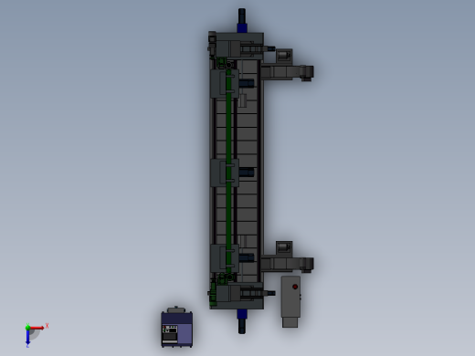 电梯用面板平面加工专用机床俯视缩略图